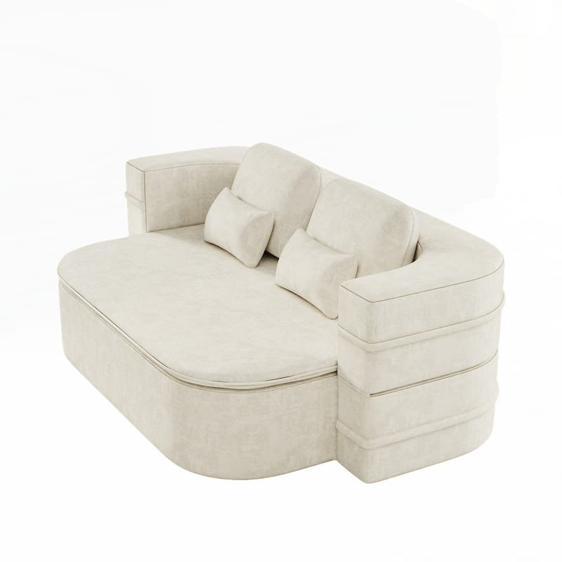 Folding Mattress Sofa with Fixed Shape Frame Convertible Sleeper Foam Sofa Bed with Blanket