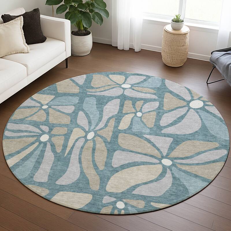 Machine Washable Indoor/ Outdoor Modern Gilcrest Chantille Rug
