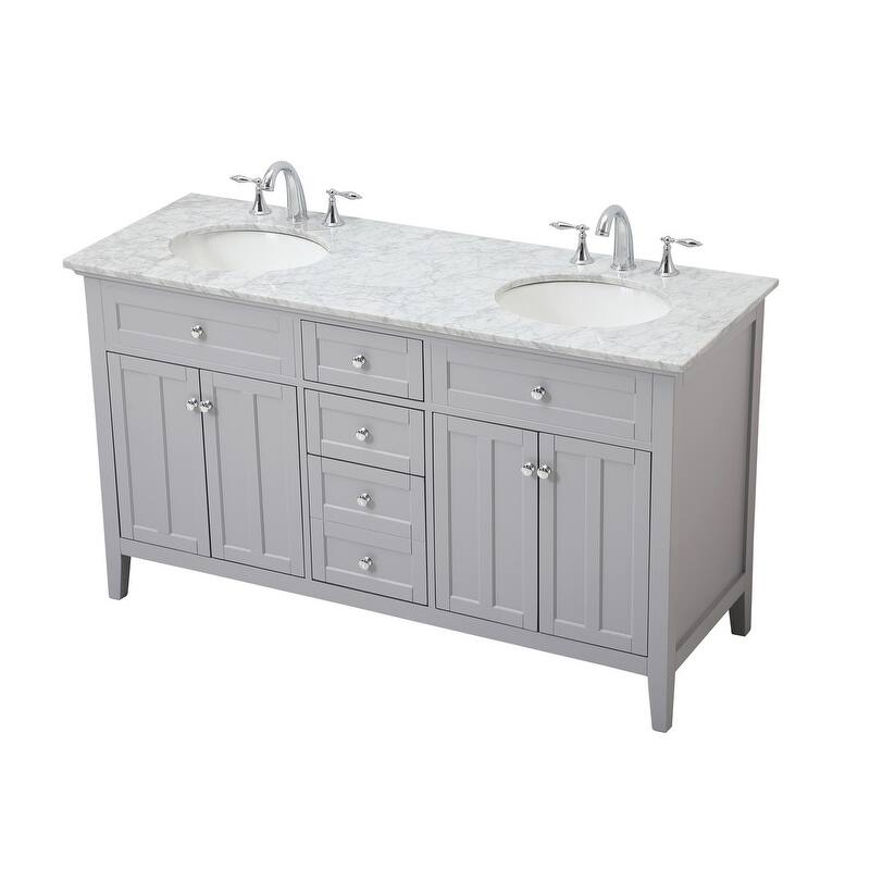 Modern 60" Double Bathroom Vanity Set