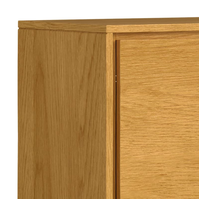 WYNDENHALL Mitchell Metal 60 inch Wide Rectangle Modern Industrial Sideboard Buffet in OAK WOOD - 60'' x 17'' x 30