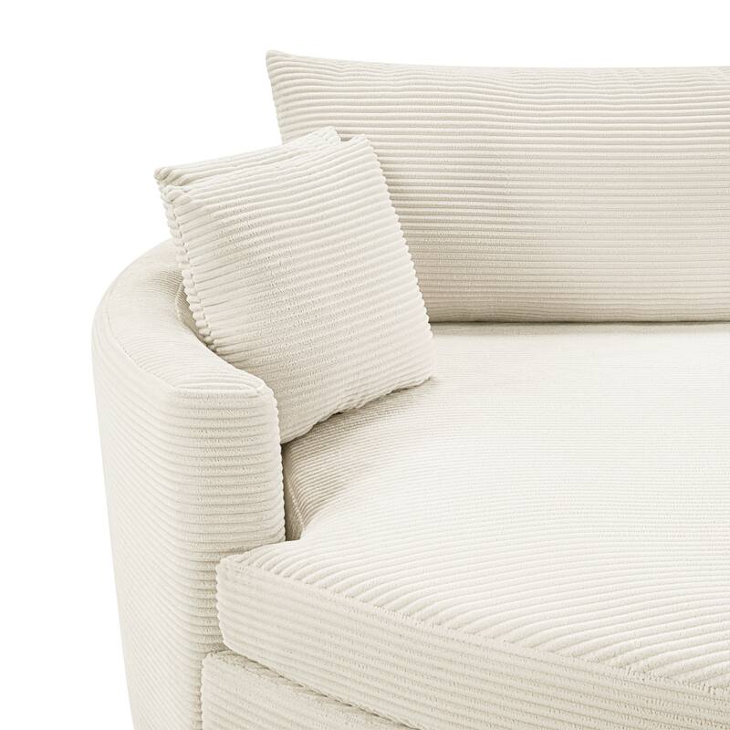 102.3" Oversized Double Chaise Lounge Sofa, Corduroy Upholstered Sleeper Sofa Bed 2 Seat Sofa Loveseat with USB Ports