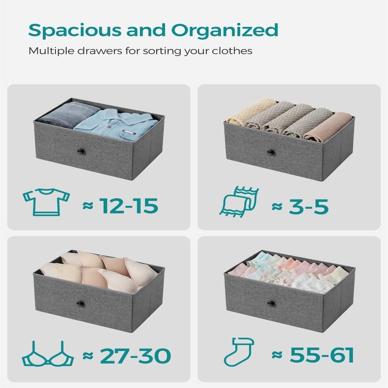 Dresser for Bedroom, Fabric Dresser with 4 Drawers