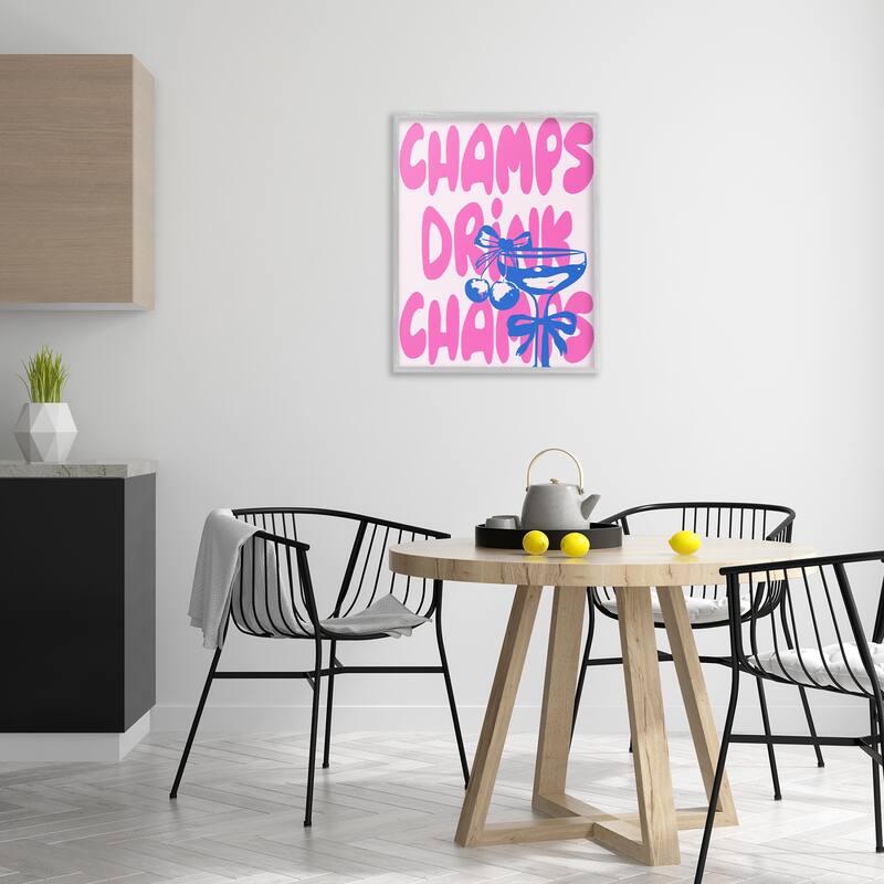 Stupell Champs Drink Champagne Framed Giclee Art Design By House of Lulu