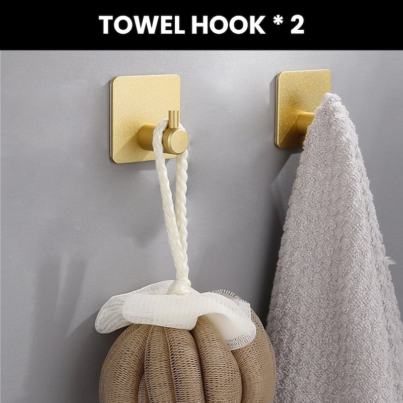 Yulika 3 Piece Bathroom Hardware Set Stainless Steel Bathroom Towel Holder Set