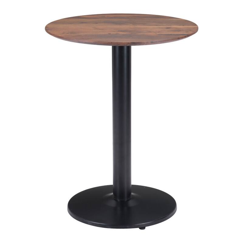 HomeRoots 24" Black And Brown Round End Table - 23.6' X '29.5' X '23.6