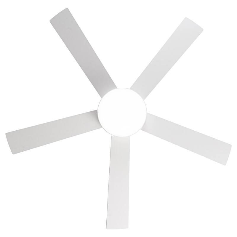 48" Modern White Bedroom Smart LED Ceiling Fan with Remote and App