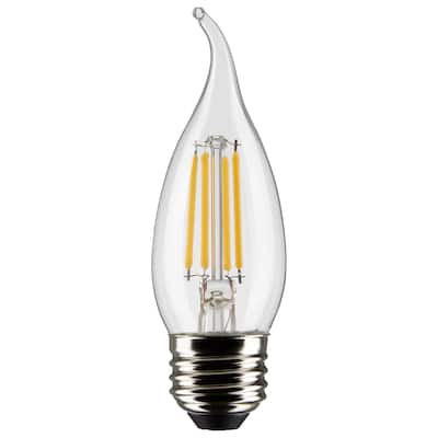 4 Watt CA10 LED Clear Medium Base 3000K 350 Lumens 120 Volt 2-Pack
