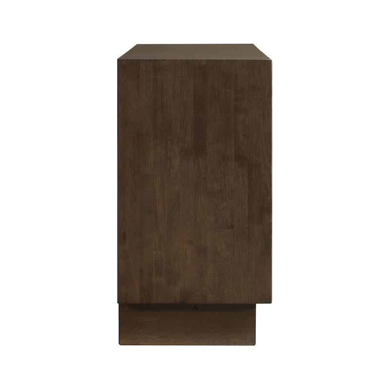 6 Drawers Wooden Dresser with Wide Legs in Warm Brown