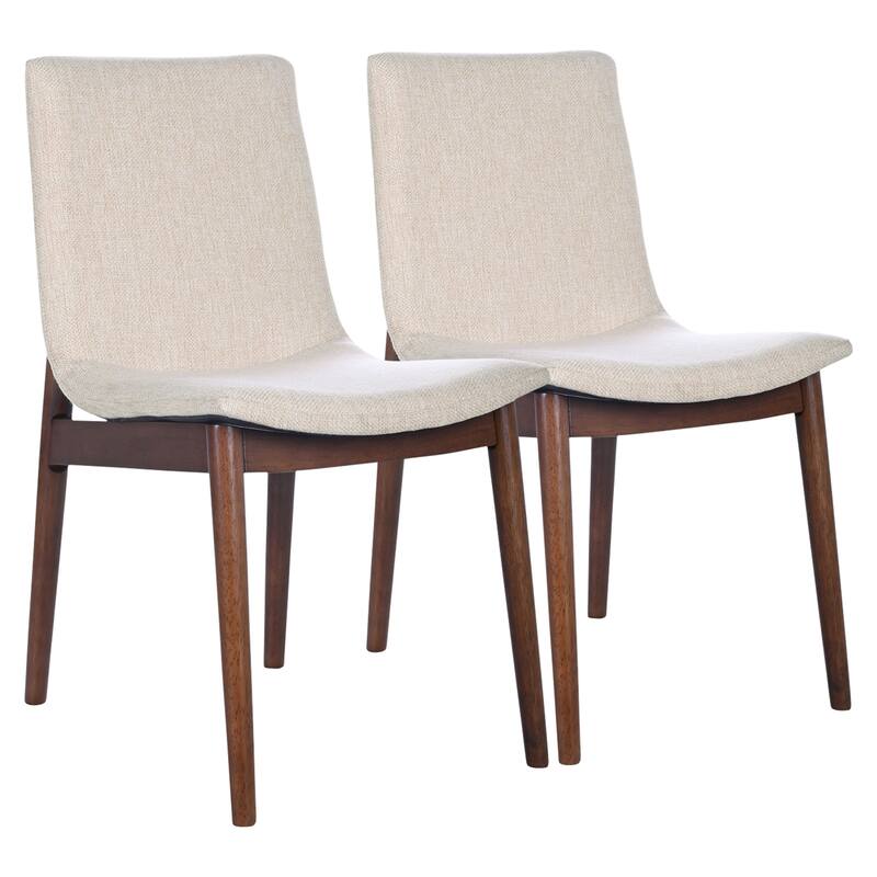 GDFStudio - Ravel Modern Upholstered Dining Chair with Solid Wood Frame & Padded Seat, Set of 2 - 23.2"