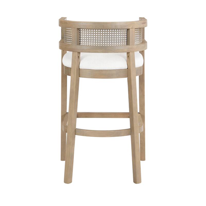 Christopher Knight Home-Glovers Wood And Rattan Upholstered Bar Stools Set of 2