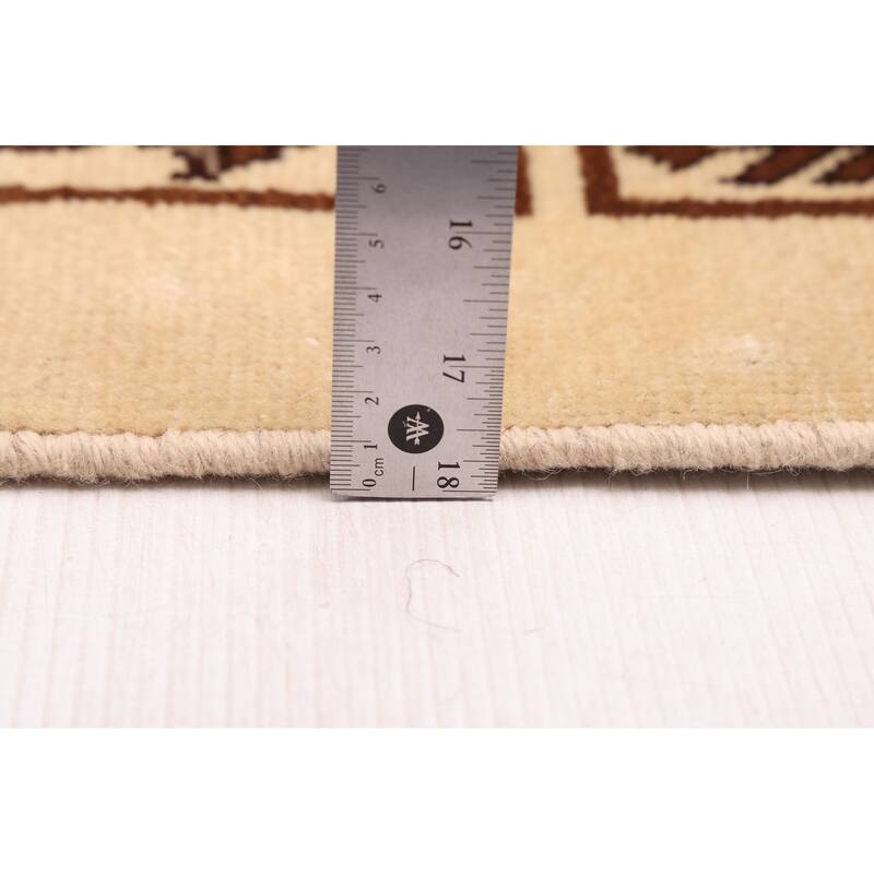 ECARPETGALLERY Hand-knotted Antalya Vintage Cream Wool Rug - 6'4 x 9'5