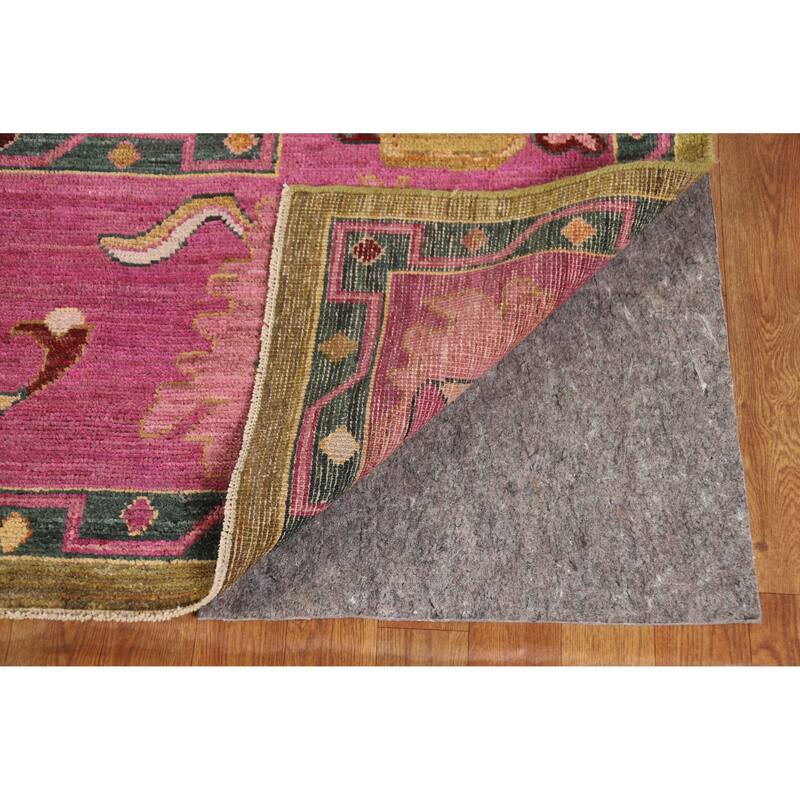 Hand Knotted Oriental 100% Wool Carpet Transitional All-Over Green Oushak Area Rug - 10' 2'' X 8' 3''