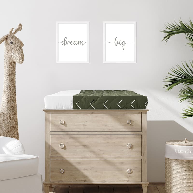 Hunter Green Boho Arrow Boy or Girl Changing Pad Cover White Bohemian Woodland Tribal Southwest Chevron Geometric Herringbone