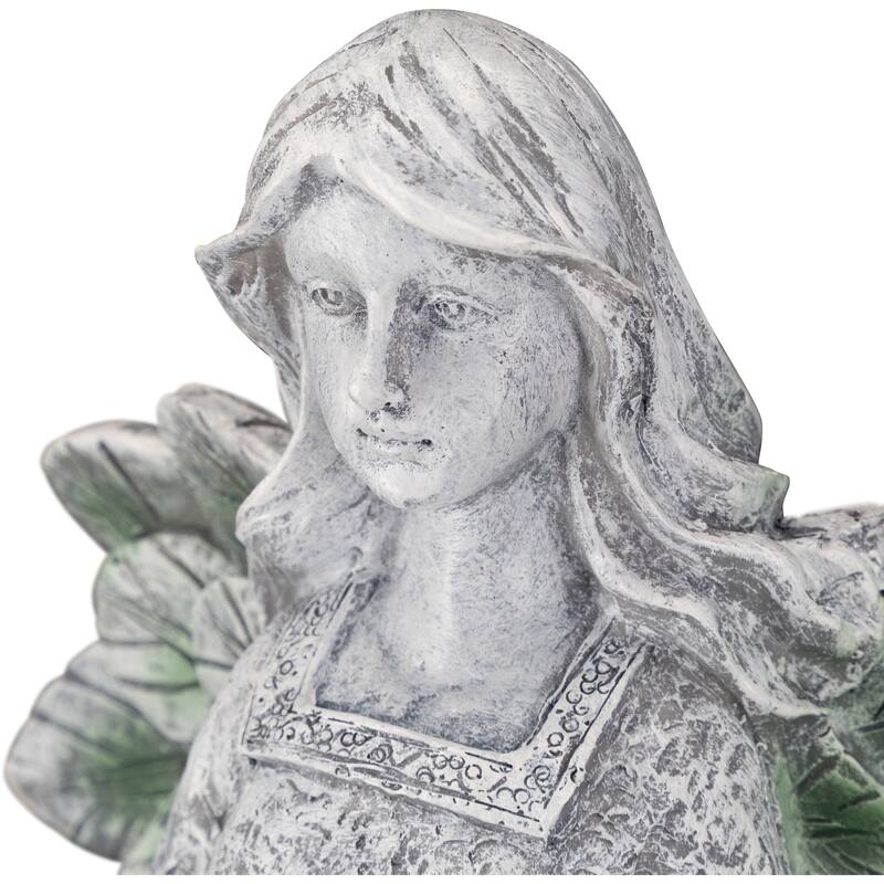 LED Solar Lighted Bless All Creatures Outdoor Garden Birdbath - 16"