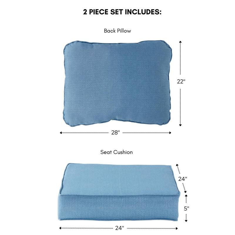 Outdoor 2-Piece Reversible Deep Seat Cushion Set (Cushions Only)