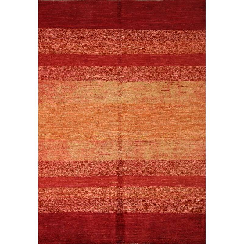Striped Gabbeh Kashkoli Area Rug Hand-knotted Wool Carpet - 4'6" x 6'2"