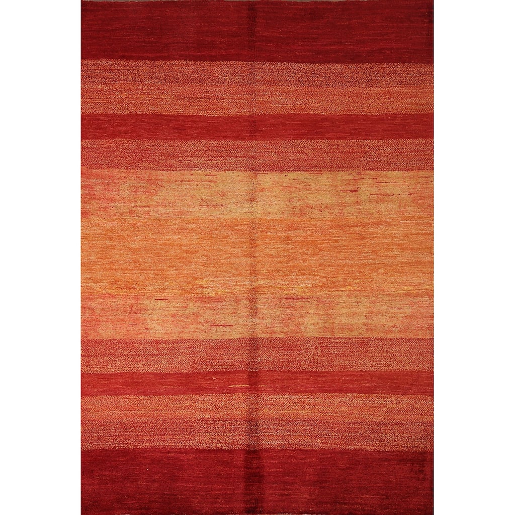 Striped Gabbeh Kashkoli Area Rug Hand-knotted Wool Carpet - 4'6" x 6'2"