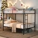 preview thumbnail 2 of 9, Black Metal Full Over Full Bunk Bed Kids Bed with Under-bed Storage