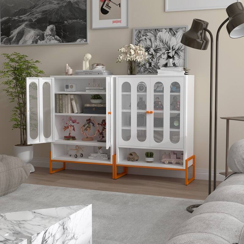 5.9" Modern Shoe Cabinet with Double-Sided Mesh Doors, Adjustable Partitions