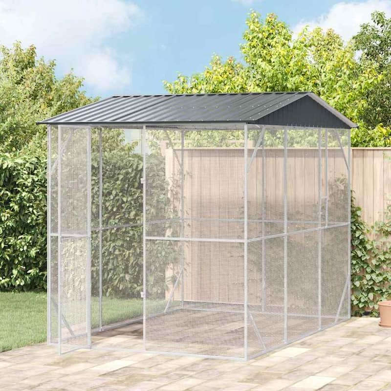 vidaXL Bird Cage Anthracite Galvanized steel - 227 x 310 x 247 cm