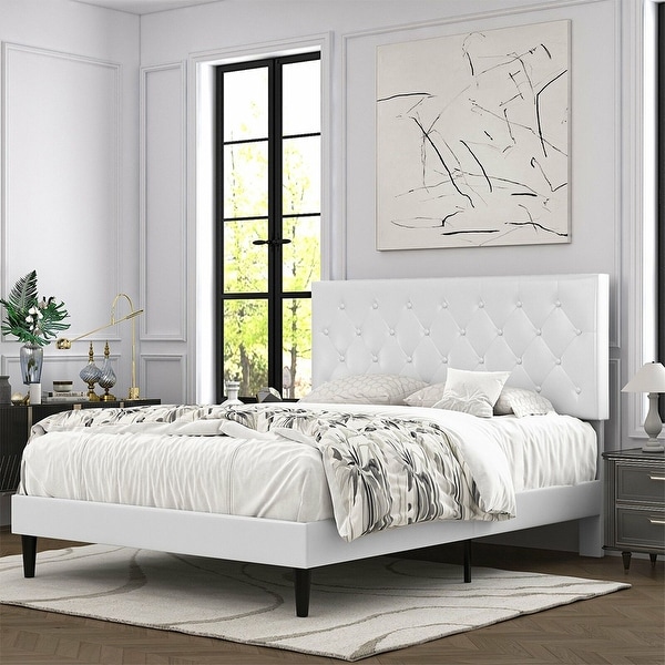 White bed frame full cheap sale