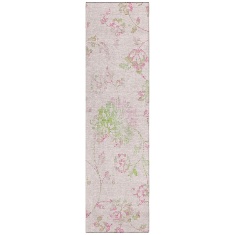 Machine Washable Indoor/ Outdoor Chantille Farmhouse Floral Rug