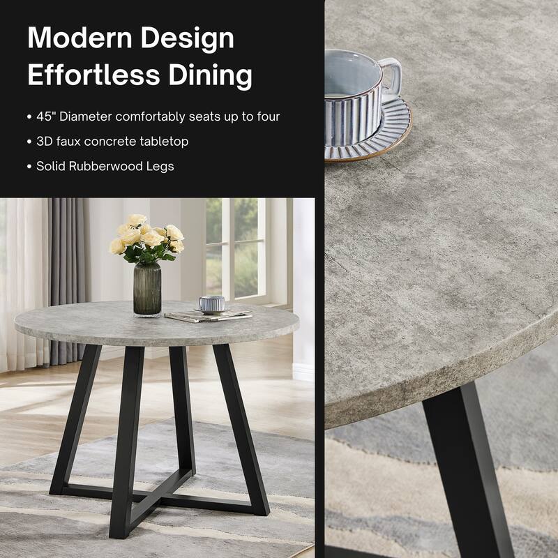 Roundhill Furniture Edo Round Dining Table, Trestle Base