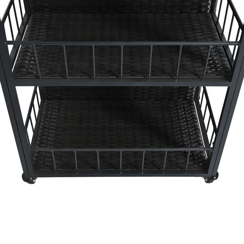 Roomfitters 63.5" Outdoor Kitchen Island Grill Cart with Foldable Side Tabletop and Ample Storage, Dark Brown