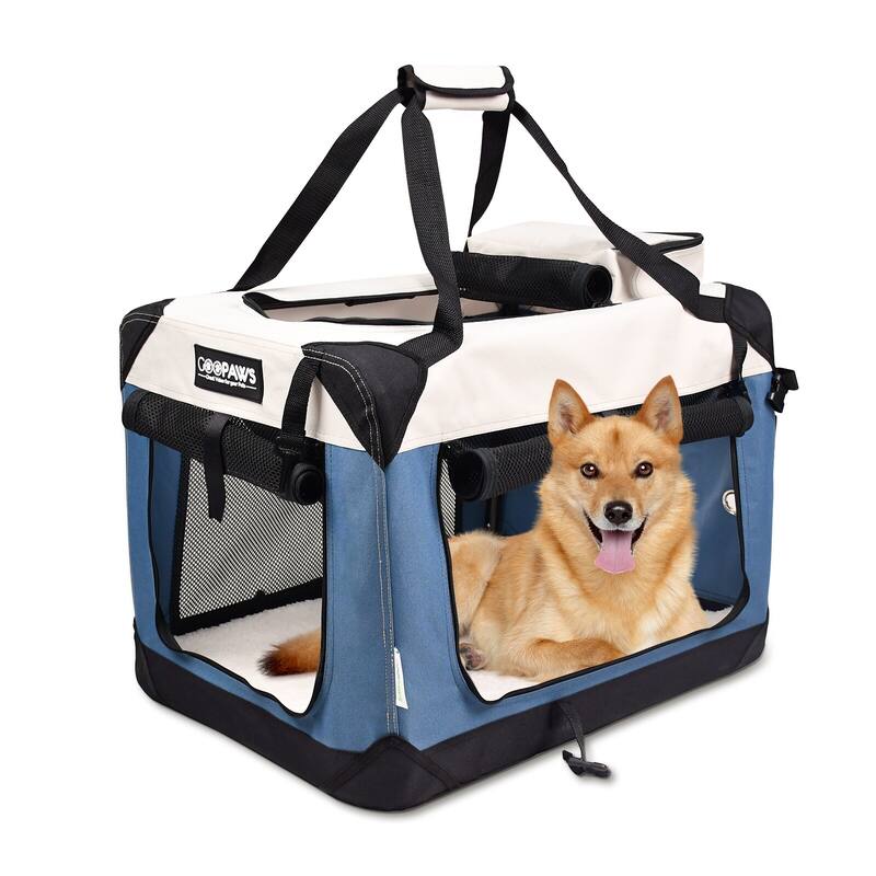 JESPET Indoor & Outdoor 3-Door Collapsible Soft-Sided Dog Crate - 30" - Lake Blue