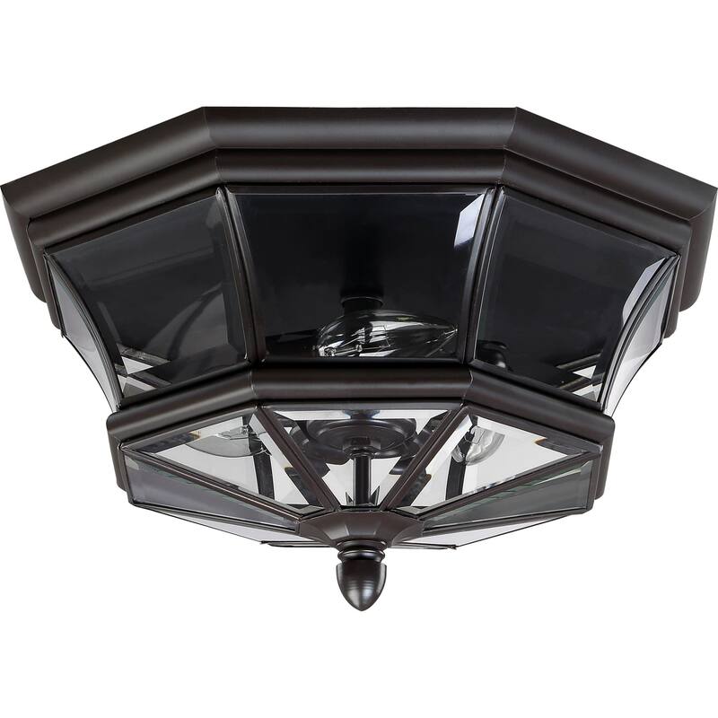Roseto Gaines 3 Light 15" Wide Outdoor Ceiling Fixture with Clear