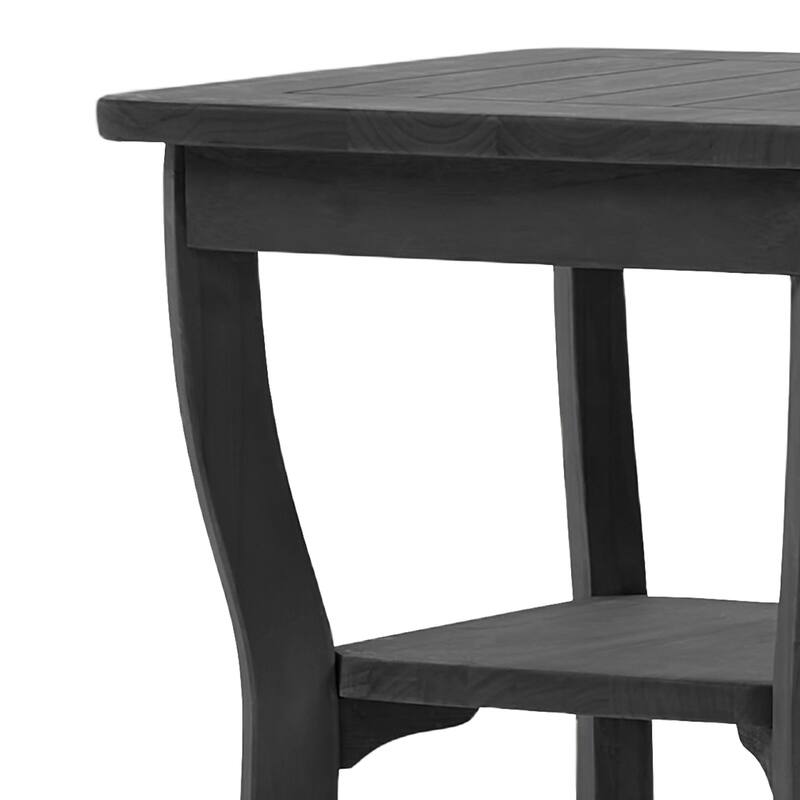 3-Piece Teak Wood Outdoor Armchair Set with Side Table, Cushions, Patio Seating Sets