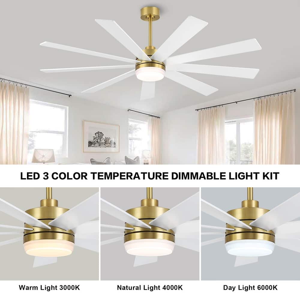 WINGBO 65/72/84" DC Motor LED Ceiling Fan with Remote Control