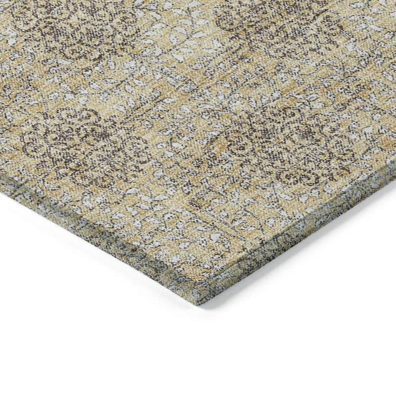 HomeRoots Damask Transitional Rectangle Outdoor Rug