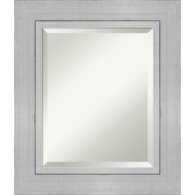 Beveled Wood Bathroom Wall Mirror - Romano Silver Frame