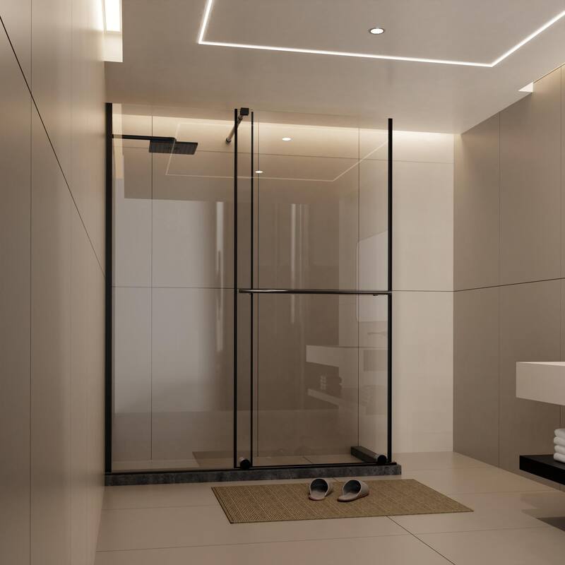 Shower Sliding Door Walk-in Shower Screen Dual Usage