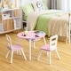 preview thumbnail 14 of 45, Costway Kids Wooden Round Table & 2 Chair Set w/ Center Mesh Storage - See Details