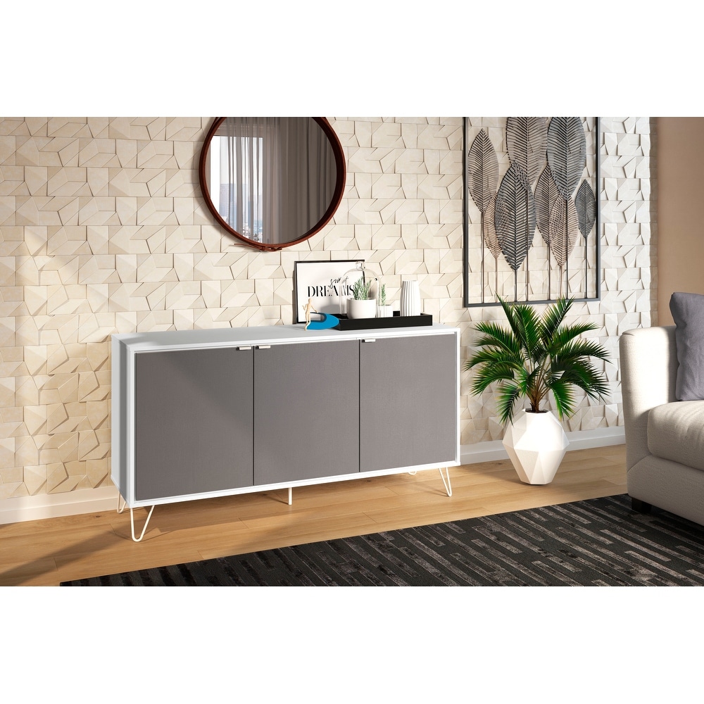 Overstock Polifurniture Oakland White and Grey Sideboard