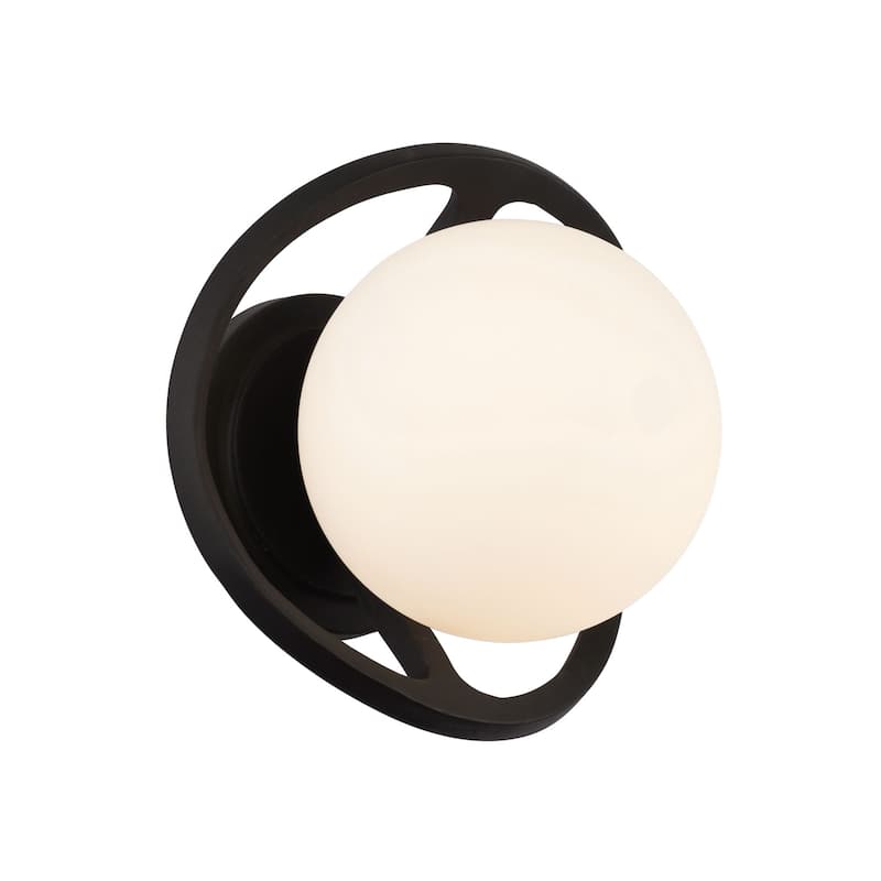 Varaluz Black Betty 1-Light Sconce - Carbon/French Gold - Carbon, French Gold, Frosted White