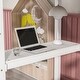 preview thumbnail 12 of 20, Twin Size Wood Loft Bed with built-in desk, Safety Guardrails and Ladder for Kids, Boys and Girls