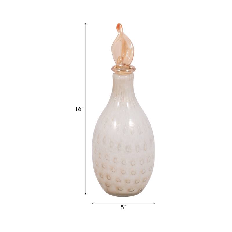 Sagebrook Home Meira Leaf Topper Glass Vase - Exquisite Design for Modern Homes - Durable & Elegant Decor