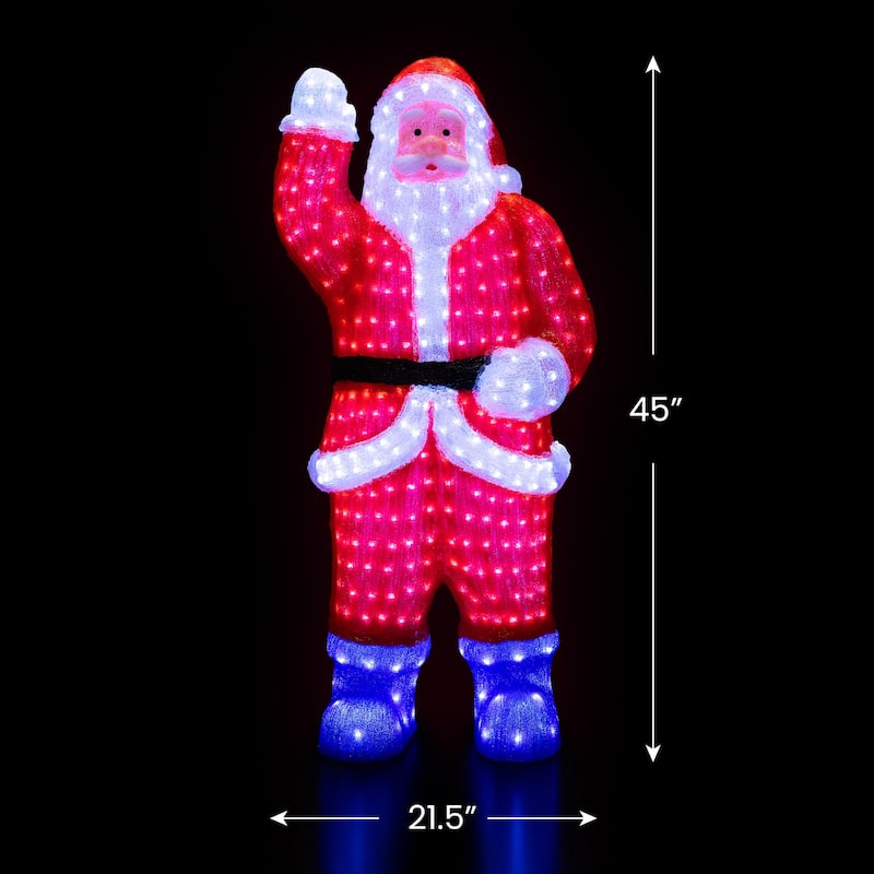 Lighted Commercial Grade Santa Claus Christmas Decor 3.75' Red Blue