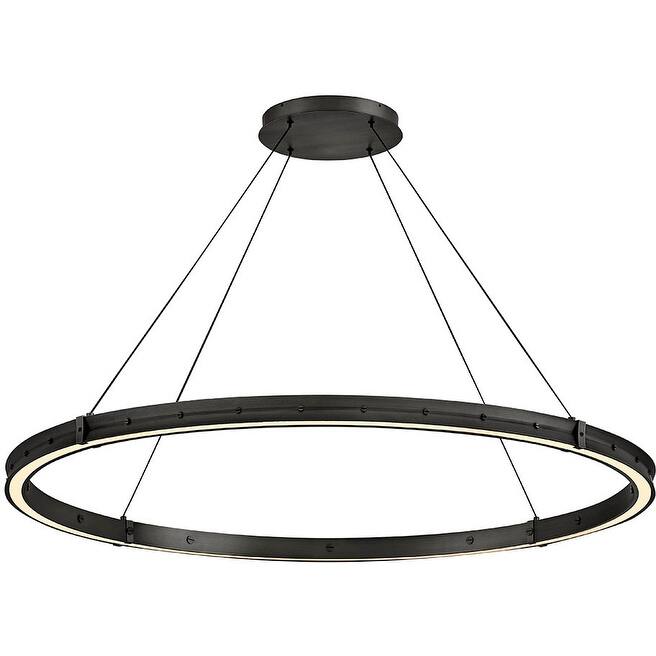 Fredrick Ramond FR41478 Althea 53" Wide Ring Chandelier - Satin Black