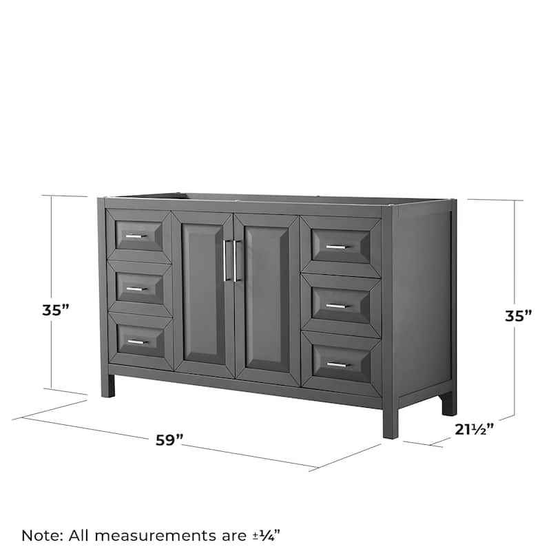 Wyndham Collection Daria 59" Single Free Standing Vanity Cabinet -