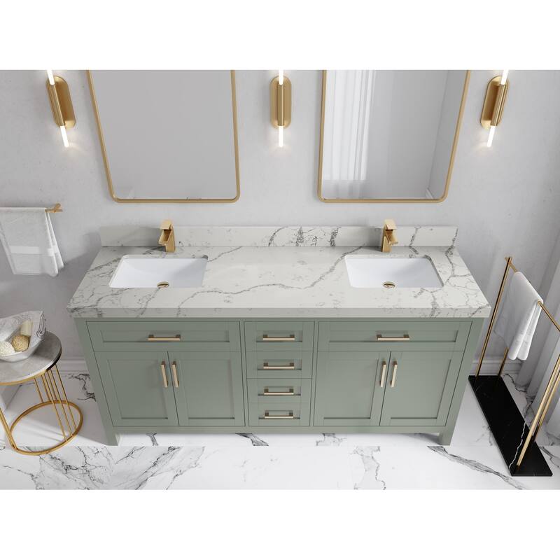 Willow Collections 72 in. W x 22 in. D Cambridge Double Sink Bathroom Vanity with Countertop