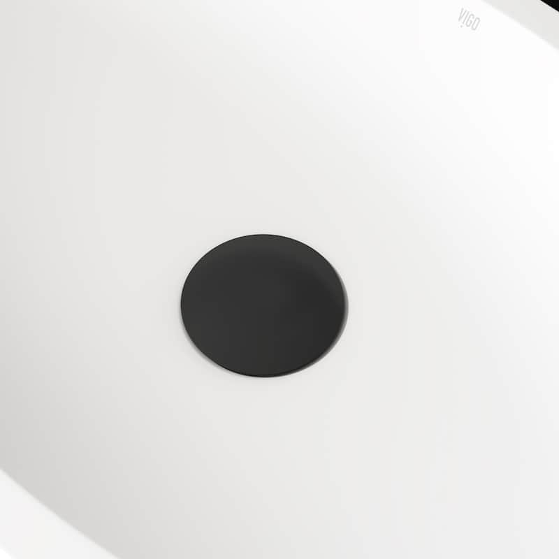 VIGO 1.75" W Vessel Bathroom Sink Pop-up Drain and Mounting Ring in Matte Black