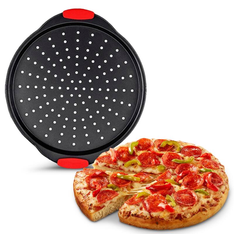Cheer Collection 13 Inch Premium Carbon Steel Nonstick Pizza Pan - 13" - 13"