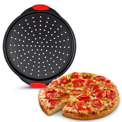 Cheer Collection 13 Inch Premium Carbon Steel Nonstick Pizza Pan - 13"