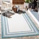 SAFAVIEH Courtyard Vickie Indoor/ Outdoor Waterproof Patio Backyard Rug - 5'3" x 7'7" - Ivory/Teal