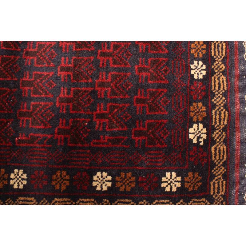 ECARPETGALLERY Hand-knotted Teimani Dark Navy Wool Rug - 2'9 x 4'5