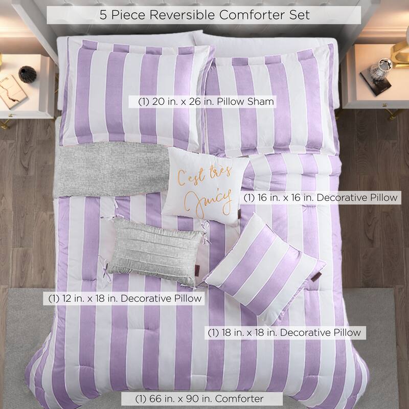 Juicy Reversible Cabana Stripe Bedding Set